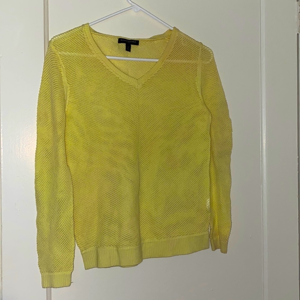 banana republic yellow green sweater size: S